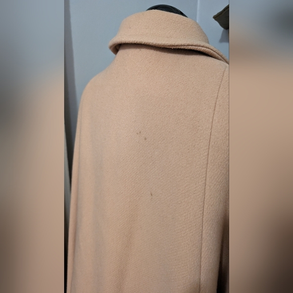 Vintage tan wool cape with collar, fully lined, OS, handmade - Picture 5 of 8